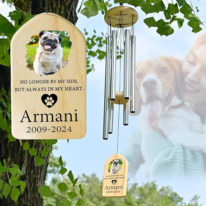 Personalized Pet Memorial Gifts, Pet Memorial Wind Chime, Dog Memorial Gifts, Cat Memorial Gifts, Pet Loss Gifts, Pet Loss Sympathy Gift, Dog Bereavement Gift, Dog Remembrance Gift - Always in Heart