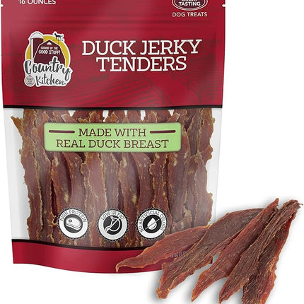 Country Kitchen Duck Jerky Tender Dog Treats, Made with Real Duck, High Protein, Low Fat, No Artificial Colors, 16 oz