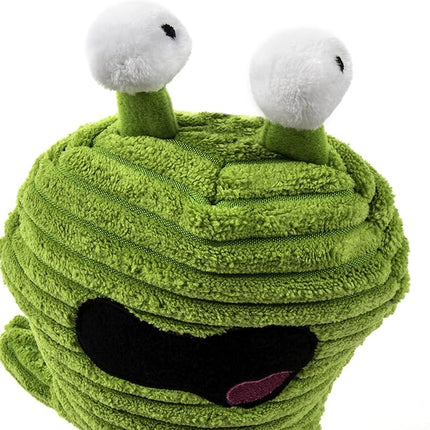 goDog PlayClean Germs Squeaky Plush Dog Toy with Odor-Eliminating Essential Oils, Chew Guard Technology - Green, Large