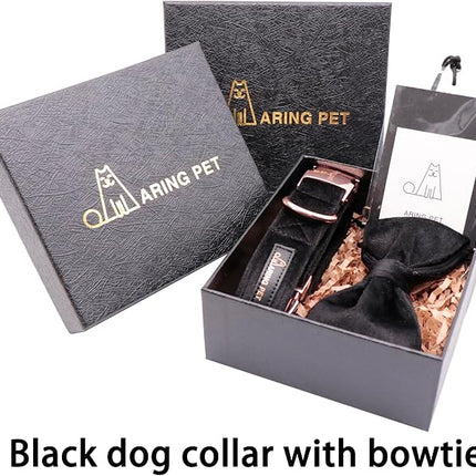 ARING PET Bowtie Dog Collar,Velvet Dog Collars with Removable Bowtie, Adjustable Bowtie Collar for Girl and Boy Dogs.