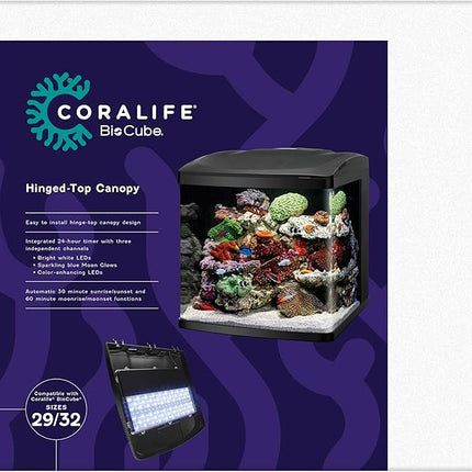Coralife BioCube LED Aquarium Fish Tank Replacement Lid Canopy, 29/32 Gallon