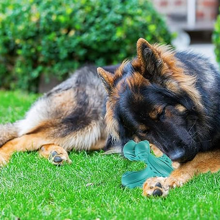 Dog Chew Toys for Aggressive Chewers Large Breed,Indestructible Bones Toy，Durable Cleaning Toothbrush Natural Rubber Dog Toys… (Blue)