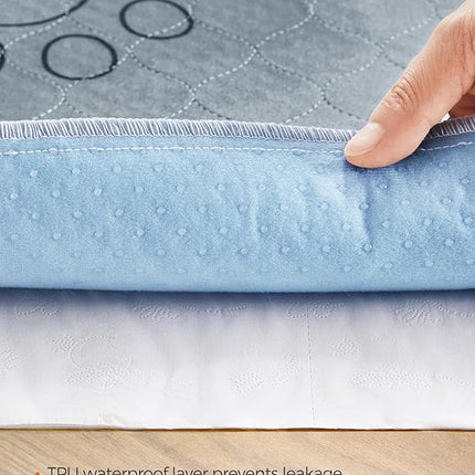 Feandrea Washable Dog Pee Pad, 2 Pack, Reusable, 24 x 18 Inches, S, Waterproof Pet Training, Leakproof, Non-Slip, Super Absorbent, Gray UPTD018G01