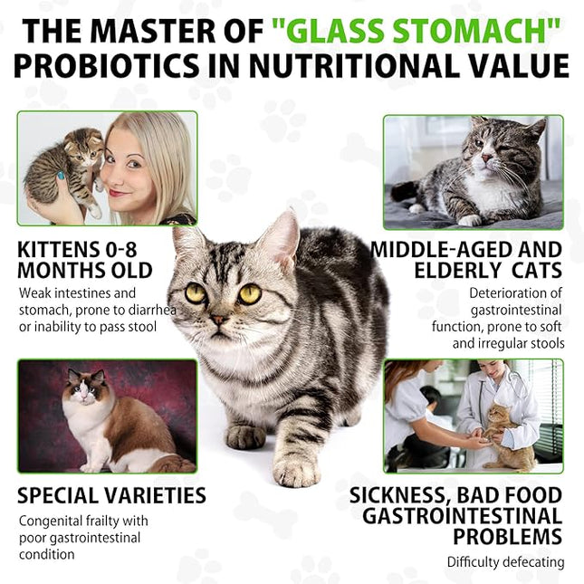 Cat Constipation Relief, Cat Laxative Constipation Relief, 100% Natural Laxative with 6 Probiotics Stool Softener, Promotes Digestive Health - 2 fl oz