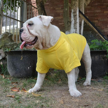 Lovelonglong Bulldog Clothes Dog Clothing Blank T-Shirt Tee Shirts for French Bulldog English Bulldog American Pit Bull Pugs 100% Cotton Skin Care Yellow B-L