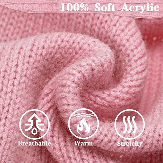 PUPTECK Winter Dog Cat Sweater Coat - Soft Cold Weather Clothes Knitwear for Kitties & Small Dogs Indoor Outdoor Walking Warm, Knitted Classic for Doggies Kitties Girls Boys, Pink S