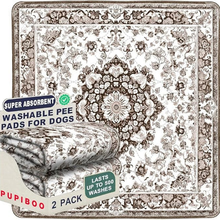 PUPIBOO Washable Pee Pads for Dogs and Cats - Super Absorbent Reusable Puppy Training Pads - 100% Waterproof, Leak-Proof & Non-Slip Whelping Pads for Pet Housebreaking