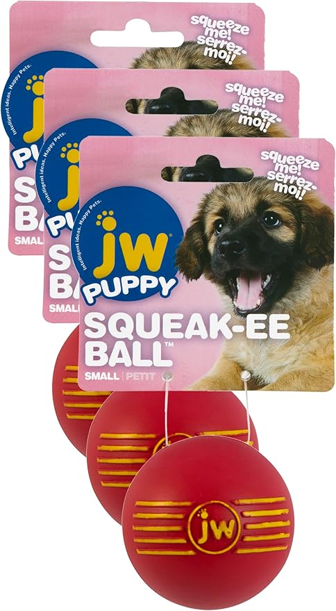 JW Squeak-ee Ball Puppy Toy (Pack of 3)