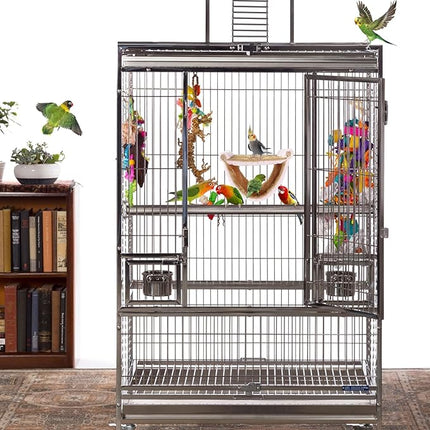 BWOGUE Winter Warm Bird Nest Bed Hanging Hammock Snuggle Hut Parrot House Tent Toy Bird Cage Perch for Parakeet Budgies Cockatiels Lovebird Cockatoo Finch Hamster Chinchilla Guinea Pig(Medium, Pink)