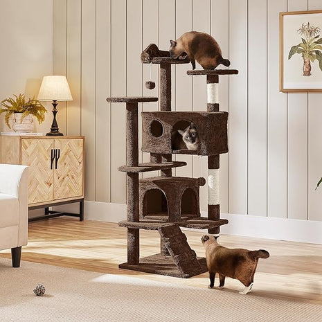 Yaheetech 54in Cat Tree Tower Condo Cat Furniture w/Scratching Post for Kittens Pet House Play