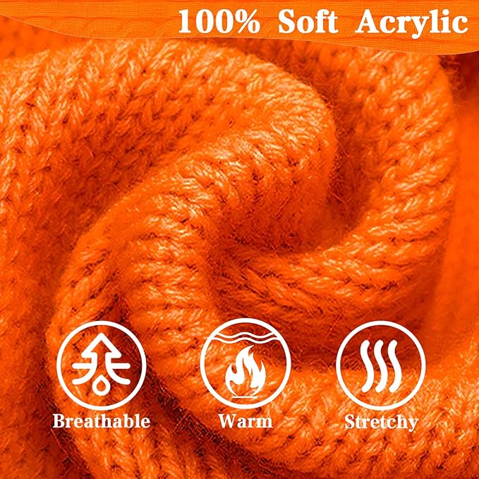 PUPTECK Winter Dog Cat Sweater Coat - Soft Cold Weather Clothes Knitwear for Kitties & Small Dogs Indoor Outdoor Walking Warm, Knitted Classic for Doggies Kitties Girls Boys, Orange M