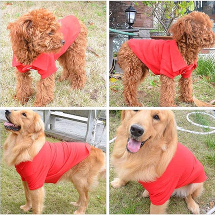lovelonglong Basic Dog Polo Shirts Premium Cotton, Polo T-Shirts for Large Medium Small Dogs with a Two-Button Collar Blank Color Red XXXL