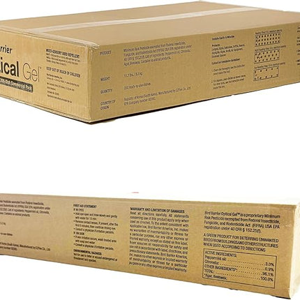 Bird Barrier Optical Gel Bird Deterrent – 200 Pack All-Natural Bird Gel – Deters Most Species Including Pigeons, Woodpeckers, Gulls, Crows, Starlings – Ideal for Ledges, Balconies, Signs, Equipment