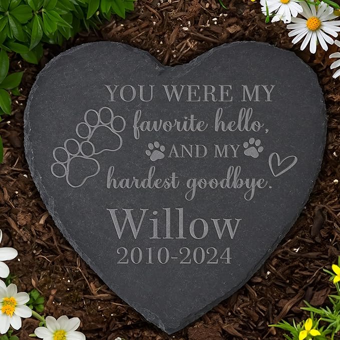Personalized Pet Memorial Stone, Dog Memorial Gifts for Loss of Dog, Pet Loss Gifts, Pet Memorial, Loss of Dog Sympathy Gift, Dog Remembrance Gift, Pet Bereavement Gifts - My Hardest Goodbye