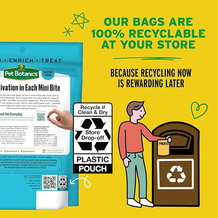 Pet Botanics 4 oz. Pouch Training Rewards Puppy Bites Soft & Chewy, Peanut Butter Flavor, with 200 Treats Per Bag, The Choice of Top Trainers (Pack of 2)