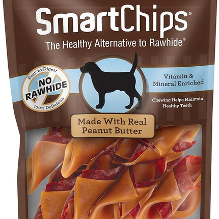 SmartBones SBPB-00235 SmartChips For Dogs, Rawhide-Free 12 Count, Peanut Butter , 6.7 Ounce (Pack of 1)