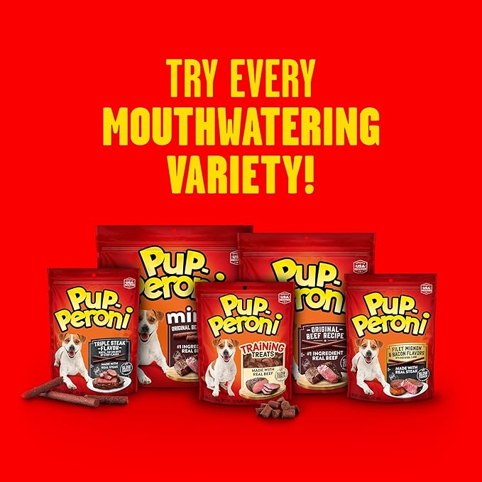 Pup-Peroni Dog Treats, Original Beef Flavor, 8.2 Ounce (Pack of 6), Made with Real Beef