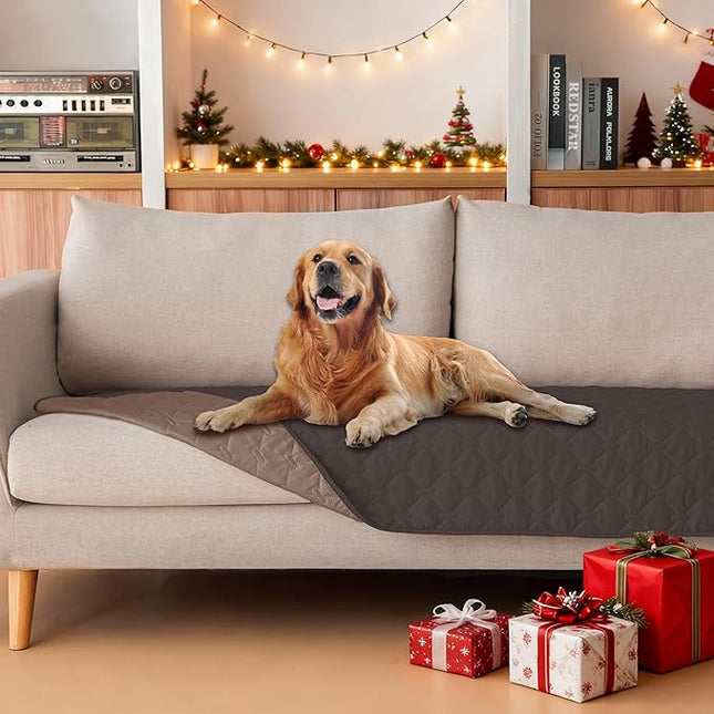 gogobunny 100% Double Sided Waterproof Dog Blanket Soft Pet Bed Cover Reversible Protect Furniture Couch Sofa Car for Puppy Large Dog Cat (Dark Coffee/Light Coffee, 30x70 Inch (Pack of 1))