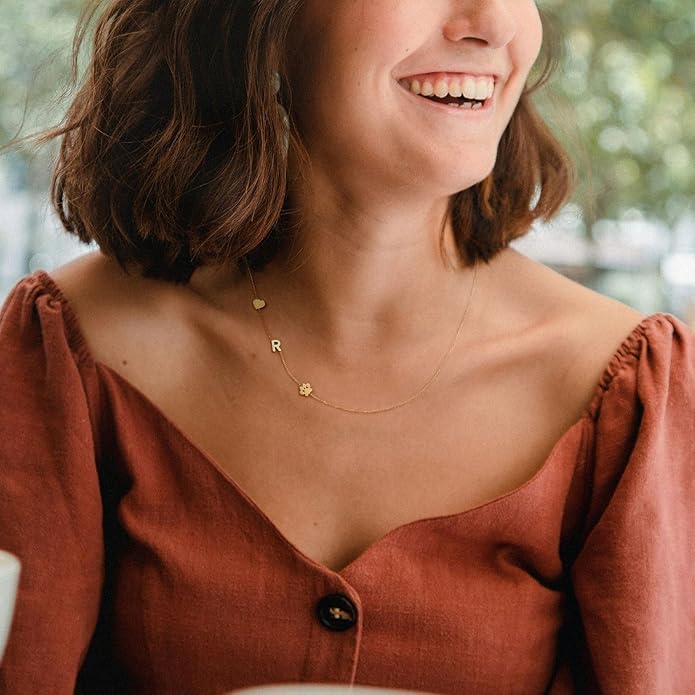 Personalized Sideways Paw Print and Initial Necklace, Dog Cat Mom Gift Pet Memorial Gifts Mothers Day for Women