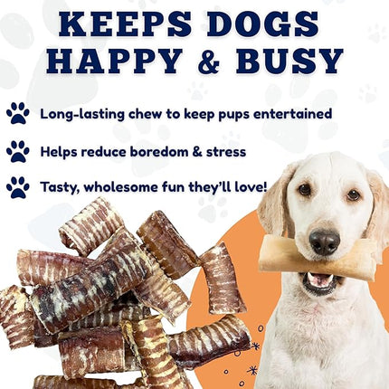 Amazing Dog Treats - 3-4 Inch Beef Trachea Rings (50 pcs/pck) -Premium Dog Chews- Great for Small Size Dogs - Excellent Source of Glucosamine and Chondroitin - Trachea Dog Chews…