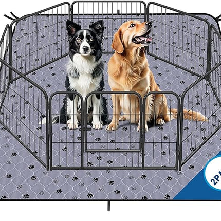 Fostanfly Washable Dog Pee Pads Extra Large 72''x80''-2 Pack Instant Absorb Training Pads, Non-Slip Pet Playpen Mat Waterproof Reusable Floor Mat for Puppy/Senior Dog, Housebreaking & Incontinence