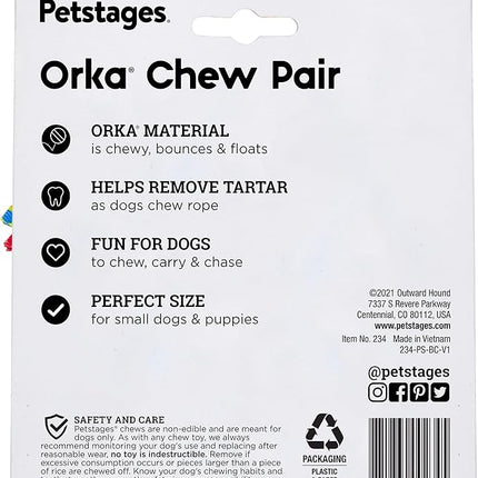 Petstages Mini Orka Chew Pair Bone & Dumbbell Dog Toys - 6 Pack
