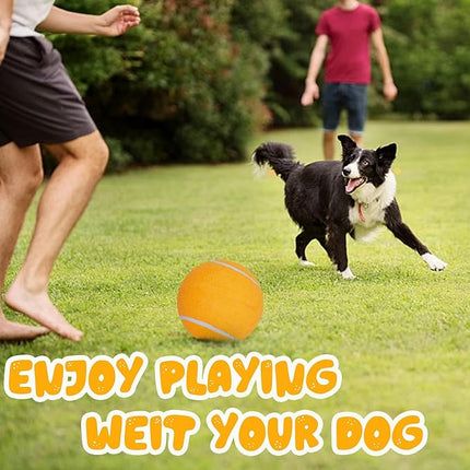 Big Tennis Ball for Dogs, Giant Dog Tennis Ball Toy Large Outdoor Sports Gift for Small Medium Large Dog (Orange, 9.5 inch)