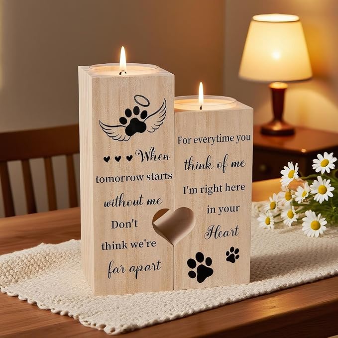 Pet Memorial Gifts for Dogs, Candle Holders - Loss of Dog Sympathy Gift, Loss of Pet
