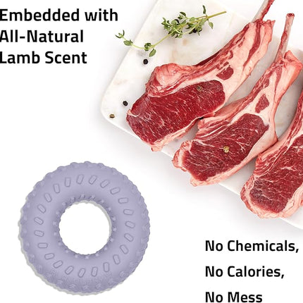 Playology Dog Toys | Dual Layer Ring Durable Chew Toy for Aggressive Chewers | Jumbo Lamb Scented Toy - Easy to Clean and Made from Non Toxic Materials