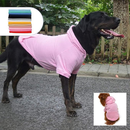 Lovelonglong Blank Basic Hoodie Sweatshirt for Dogs 100% Cotton Fits Small Medium Dachshund Large Dog Pink XXL