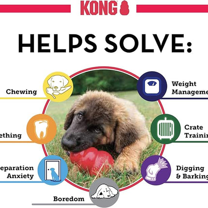 KONG Classic Stuffable Dog Toy - Fetch & Chew Toy for Dogs - Treat-Filling Capabilities & Erratic Bounce for Extended Play Time - Durable Natural Rubber Material - for Medium Dogs
