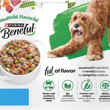 Purina Beneful Protein Gravy Wet Dog Food Variety Pack Freshly Prepared Meals Stew - (Pack of 6) 10 oz. Tubs