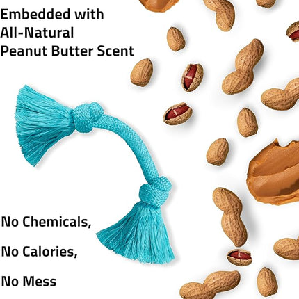 Playology Dog Toys | Dri-Tech Rope Toy Tug of War Rope for Aggressive Chewers | Medium Peanut Butter Scented Toy - Easy to Clean and Made from Non Toxic Materials