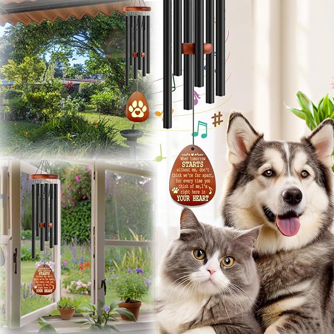 Dog Memorial Gifts, 26" Pet Memorial Wind Chime, Gifts for Loss of Dog, Dogs Wind Chimes, Pets Loss Passing Away Remembrance Bereavement Gift, Sympathy Gifts of Pet