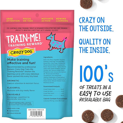 Crazy Dog Train-Me! Training Treats 16 oz. Bag, Bacon Flavor, with 400 Treats per Bag, Recommended by Dog Trainers