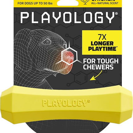 Playology Dog Toys | Durable Squeaky Chew Stick for Dogs | Medium Chicken Scented Toy - Easy to Clean and Made from Non Toxic Materials