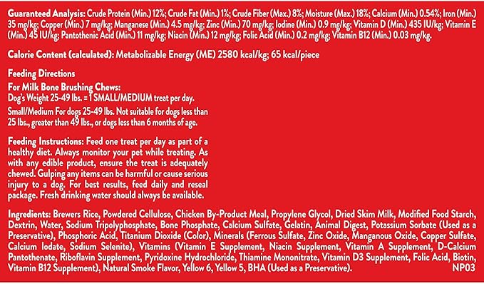 Milk-Bone Original Brushing Chews, 35 Small/Medium Daily Dental Dog Treats Scrubbing Action Helps Clean Teeth