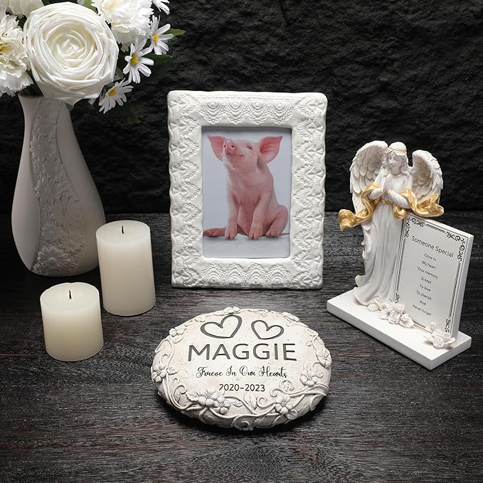 Personalized Pig Memorial Stone, Pet Grave Marker Pig, Pig Headstone, Pig Tombstone, Pig Gravestone, Pig Memorial Gifts