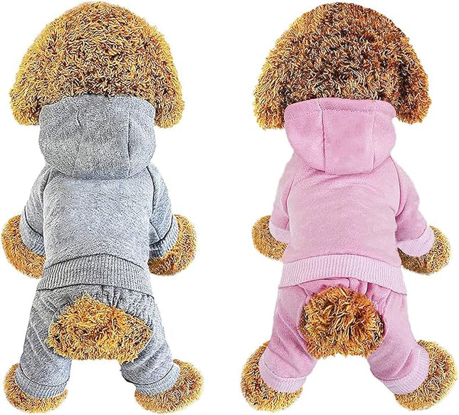 LifeWheel Dog Hoodie, Pet Jumpsuit Fleece Sweatshirt with Buttons, Clothes, Cold Weather Coats, Pajamas, Winter Warm Cotton Puppy Hoodie 4 Legs Clothes for Small Medium Large Dogs Cats Boy Girl