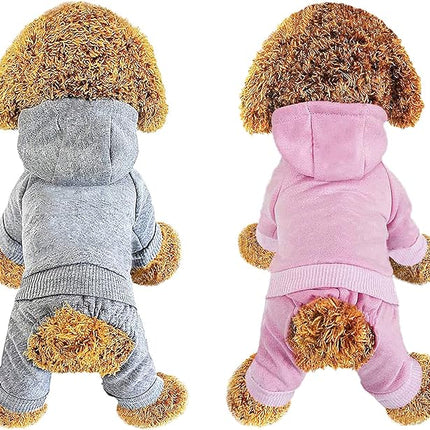 LifeWheel Dog Hoodie, Pet Jumpsuit Fleece Sweatshirt with Buttons, Clothes, Cold Weather Coats, Pajamas, Winter Warm Cotton Puppy Hoodie 4 Legs Clothes for Small Medium Large Dogs Cats Boy Girl