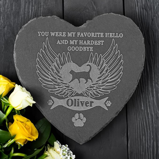 Pet Memorial Gifts for Cats, Cat Memorial Stone, Cat Memorial Gifts for Loss of Cat, Cat Loss Sympathy Gift, Cat Memorial Keepsake, Bereavement Gifts for Loss of Cat, in Memory of Cat