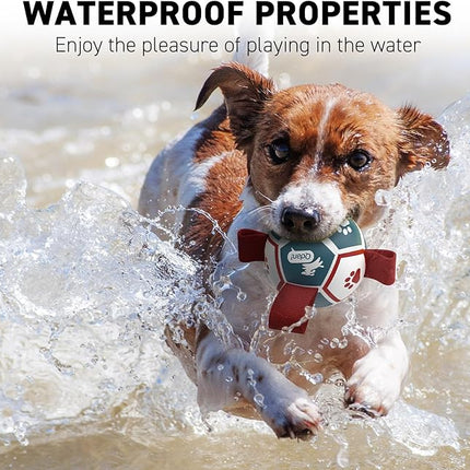 QDAN Small Dog Toys, Puppy Balls, Dog Balls with Straps for Small Breed, Soccer Ball for Dogs, Puppy Toys, Dog Birthday Gift (Blue Red, 3.5 inch)