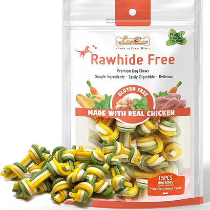 Rawhide Free Triple Dental Floss Dog Treats 15 pcs/Bag