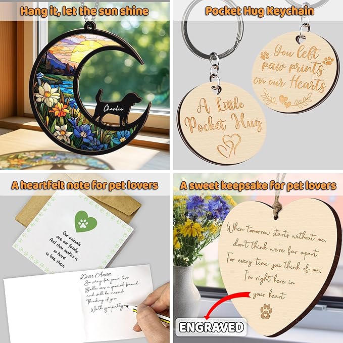 6'' Beagles Memorial Suncatcher, Personalized Name Breed, Pet Ornament Window Car Hanging, Sympathy Gift for Loss of Pet, Passed Away Remembrance Gift for Dog Lovers 46-SS1