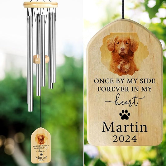 Pet Memorial Wind Chimes, Personalized Pet Memorial Wind Chime, Dog Memorial Gifts, Pet Loss Sympathy Gift, Medium Size