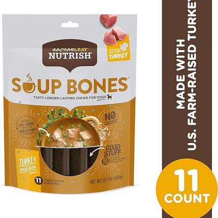 Rachael Ray Nutrish Soup Bones With Real Turkey & Rice, 11 Dog Chews