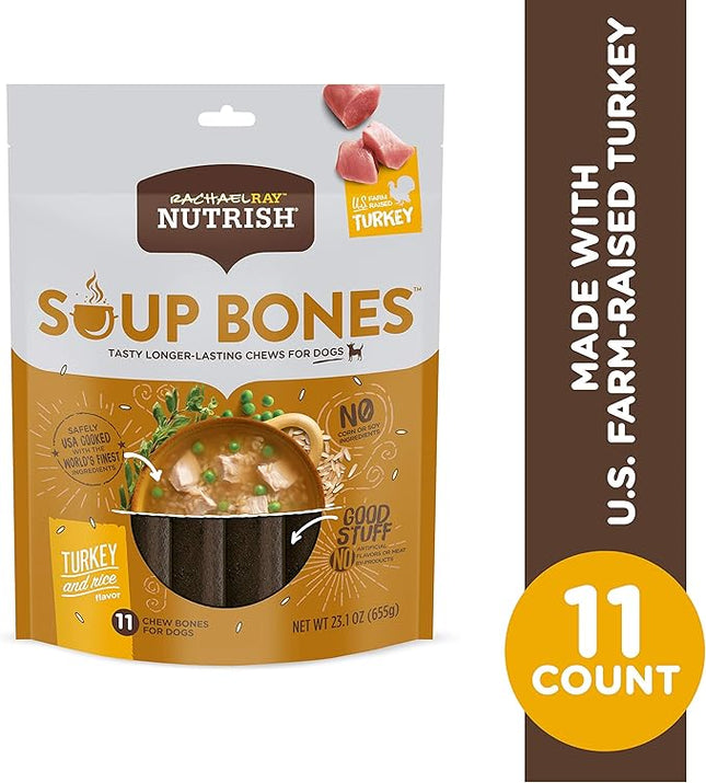 Rachael Ray Nutrish Soup Bones With Real Turkey & Rice, 11 Dog Chews