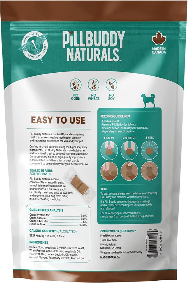 Earthly Pill Buddy Naturals - Honey Recipe Pill Hiding Treats for Dogs - Make A Perfect Pill Concealing Pocket Or Pouch for Any Size Medication - 90 Servings