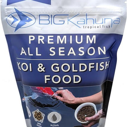 BIG Kahuna Koi Fish Food for Ponds 1lb - Koi Food for Pond Fish Food Pellets – 3/16-1/4 Floating Pond Pellet