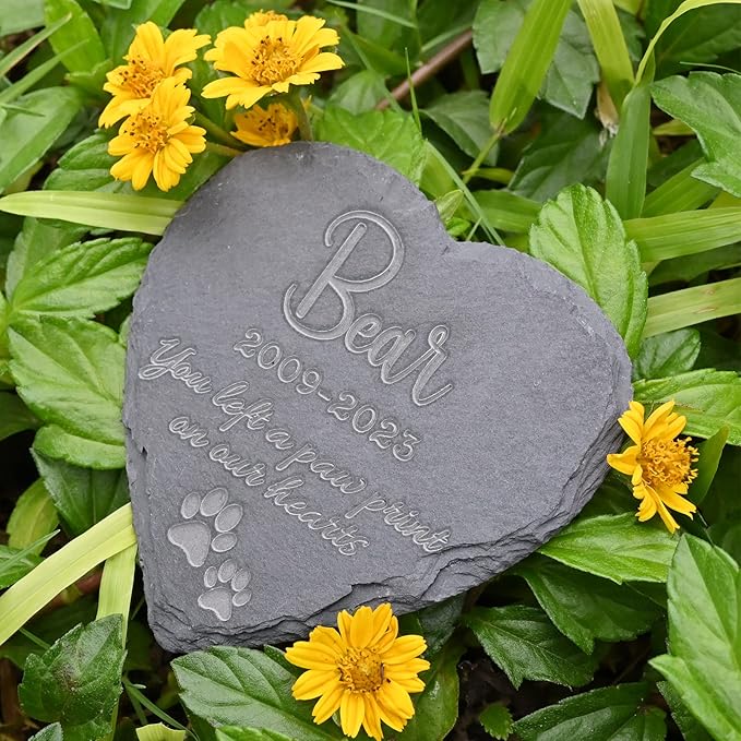 Pet Memorial Stones Personalized, Pet Memorial Gifts for Dogs, Cat Memorial Gifts, Loss of Dog Sympathy Gift, Loss of Cat Gifts, Dog Gifts, Remembrance Gifts, 4''×4''/10×10cm